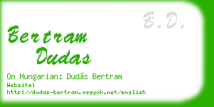 bertram dudas business card